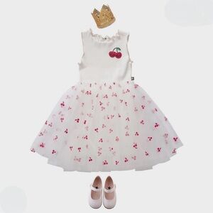 PETITE HAILEY GIRLS EVA CHERRY TUTU DRESS